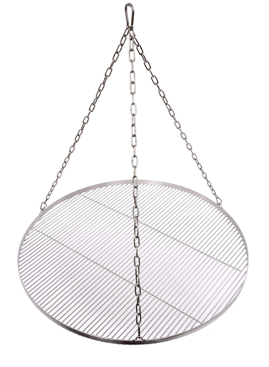 WiMi Grillrost Ø 80 cm mit Kette Edelstahl 4 mm Grillstabdicke Stababstand 10 mm für Schwenkgrill BB