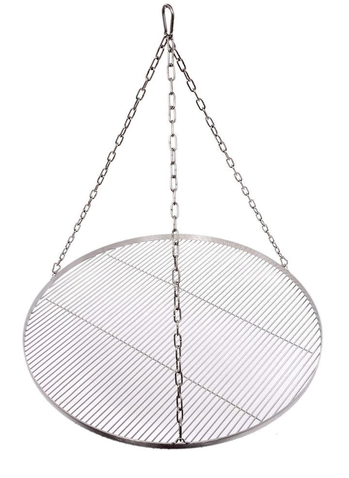 WiMi Grillrost Ø 80 cm mit Kette Edelstahl 4 mm Grillstabdicke Stababstand 10 mm für Schwenkgrill BB