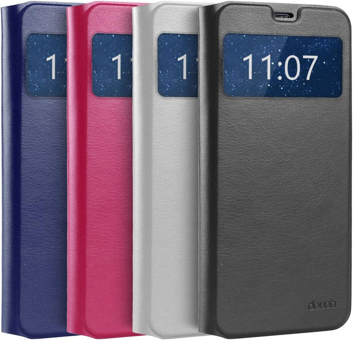 doupi FlipCase für Samsung Galaxy S8 Plus, Deluxe Schutzhülle mit Sichtfenster Magnet Verschluss Kla
