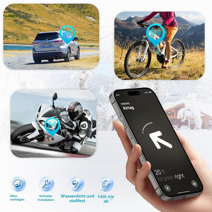 CloudValley Magnetic Case Compatible with Apple AirTag, [IPX8 Waterproof Strong Neodymium Magnet] Hi