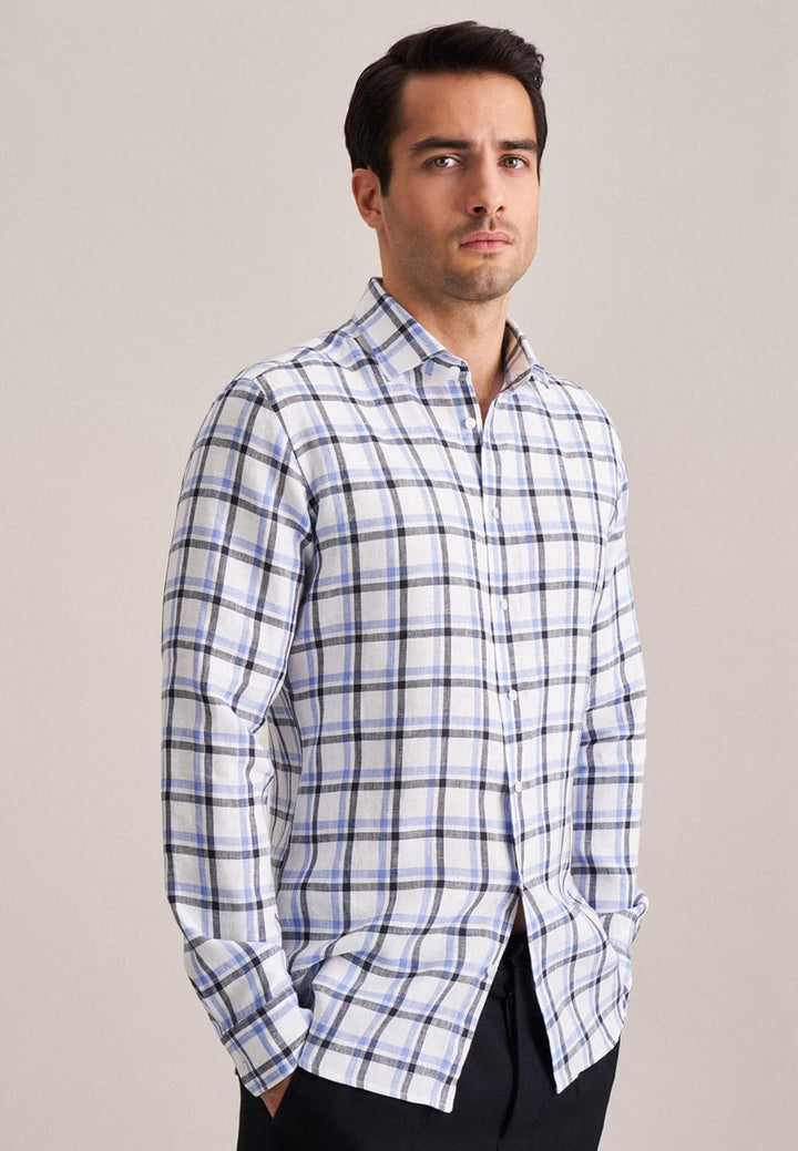 Seidensticker Herren Extra Slim Fit Langarm Hemd Shirt 44 Blau, 44 Blau