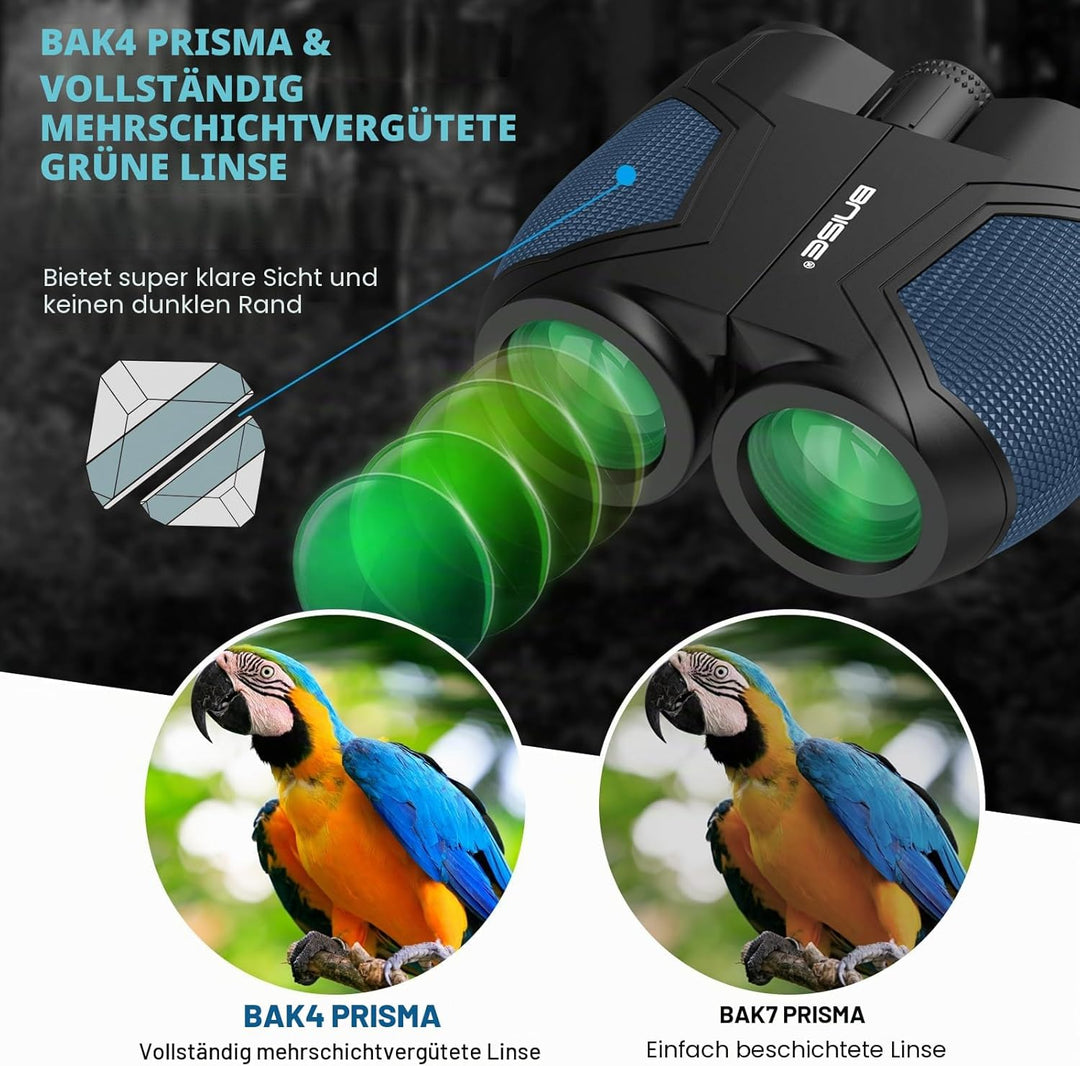 Kompaktes Fernglas für Erwachsene und Kinder 12x25, kleines Fernglas mit Low Light Vision für Vogelb