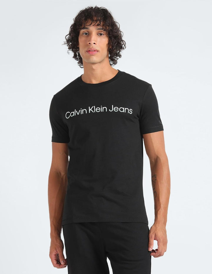 Calvin Klein Herren Kurzarm Strickoberteile XL Grosse Grössen Schwarz (Ck Black), XL Grosse Grössen