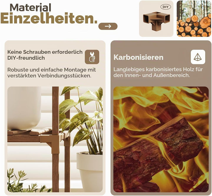 Bamworld Pflanzenregal Outdoor Indoor Blumenständer Hoch Pflanzentreppe Blumenständer für Draussen P