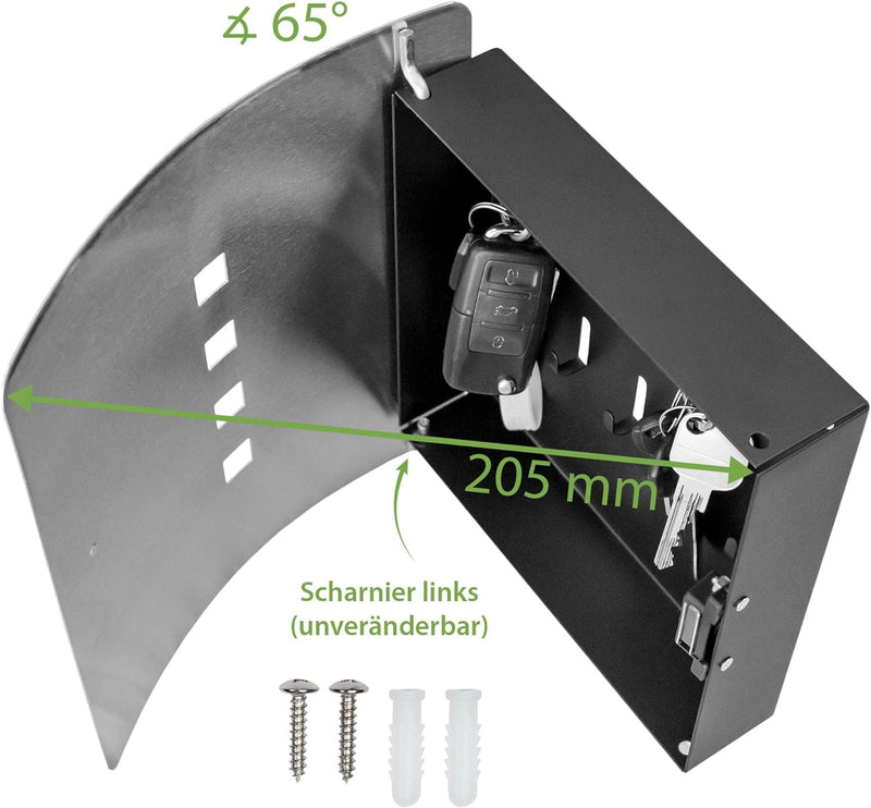 banjado® Design Schlüsselkasten aus Edelstahl mit Motiv Holzbretter für 10 Schlüssel - Schlüsselschr