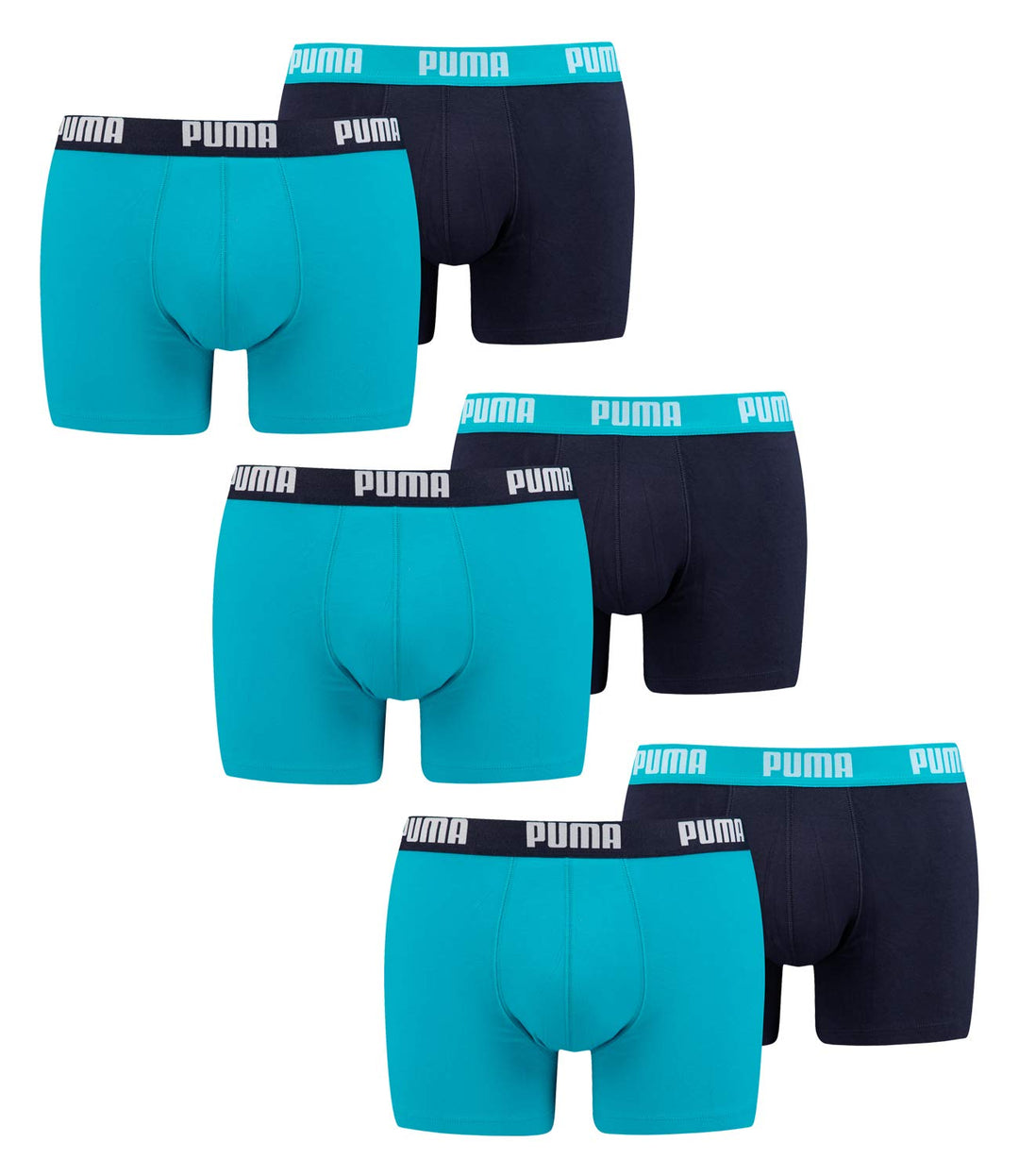 PUMA Herren Basic Boxer Unterwäsche, 796 - Aqua / Blue, XXL