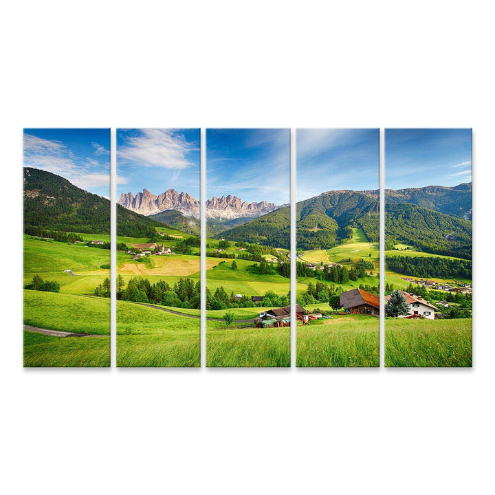 islandburner Bild auf Leinwand Dolomiten Berge Villnöss Bilder Wandbilder Poster Leinwand 160x80cm -