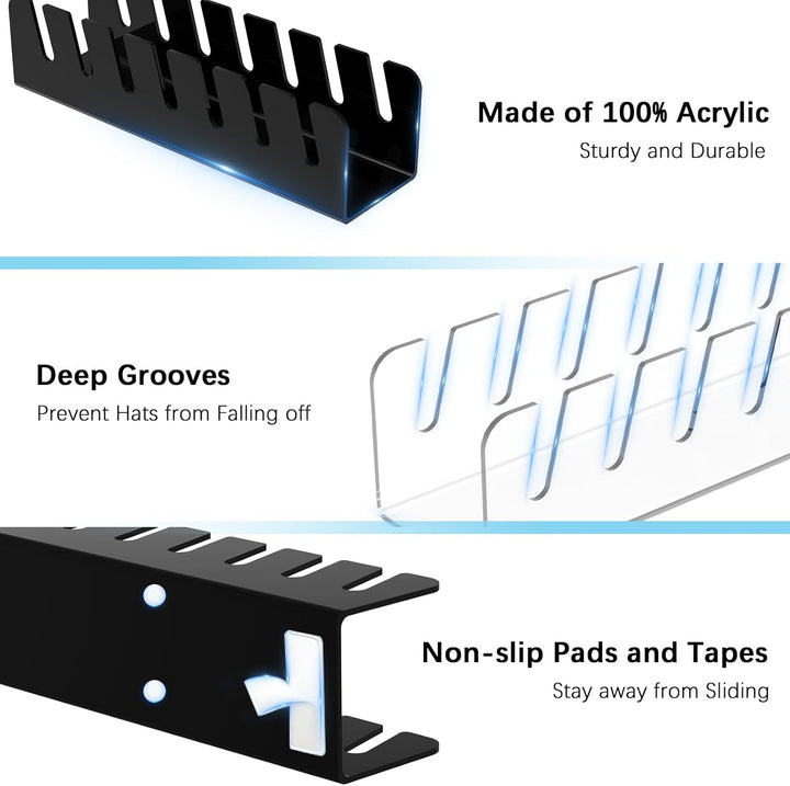 Cap Halter, 4 Stück Kunststoff Kappen Organizer, Cap Aufbewahrung Fasst 21 Hüte, Desktop Cap Halteru