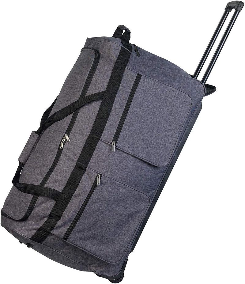 Xcase Koffer gross: 2er-Set faltbare XXL-Reisetaschen mit Trolley-Funktion &Teleskop-Griff (Koffer-T