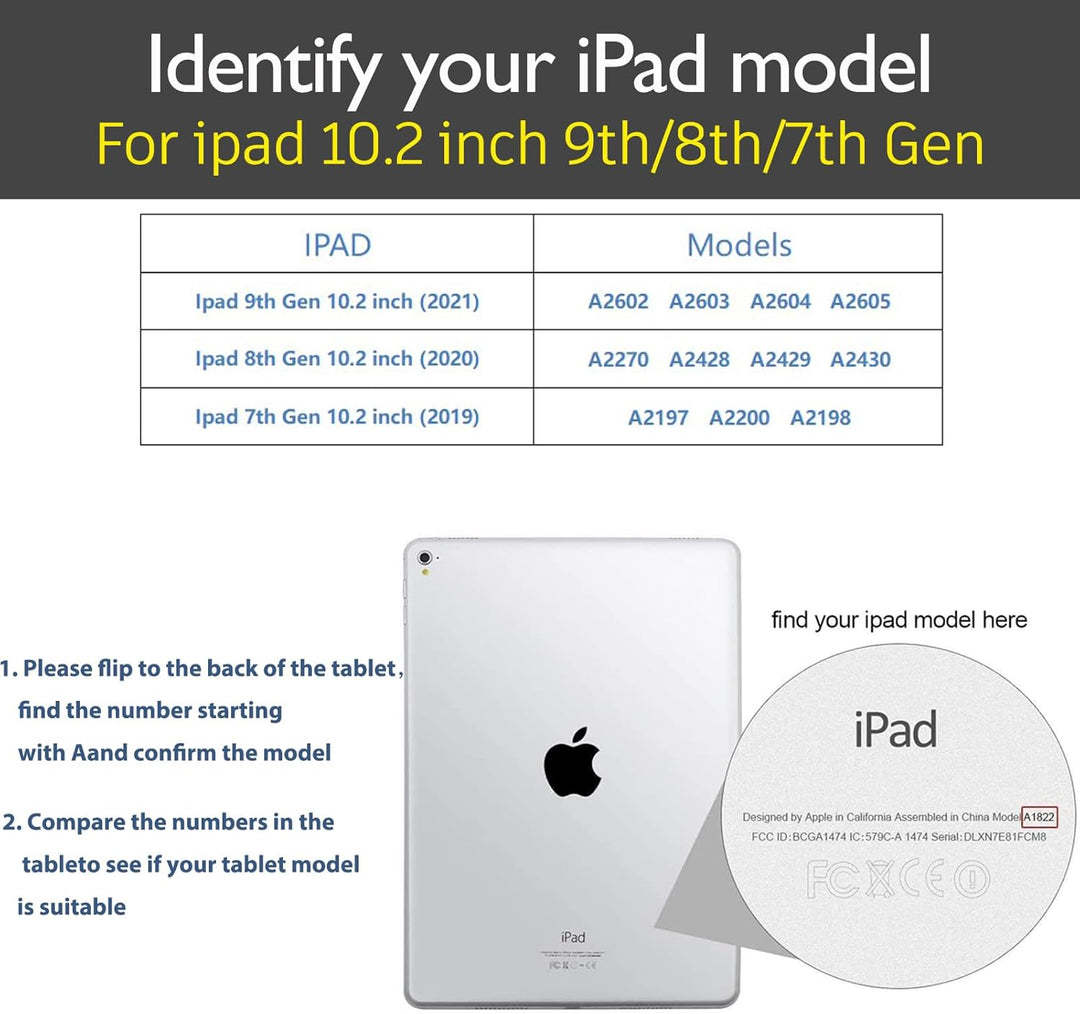 Gexmil Hülle für iPad 9./8./7. Generation 2021/2020/2019 10,2 Zoll Echt Leder Hülle Anti-Fingerabdru