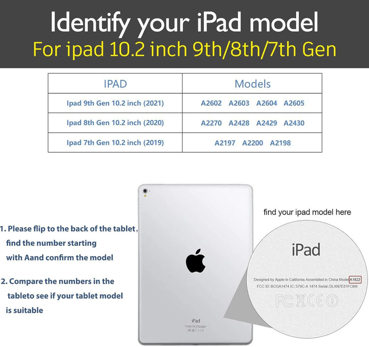 Gexmil Hülle für iPad 9./8./7. Generation 2021/2020/2019 10,2 Zoll Echt Leder Hülle Anti-Fingerabdru
