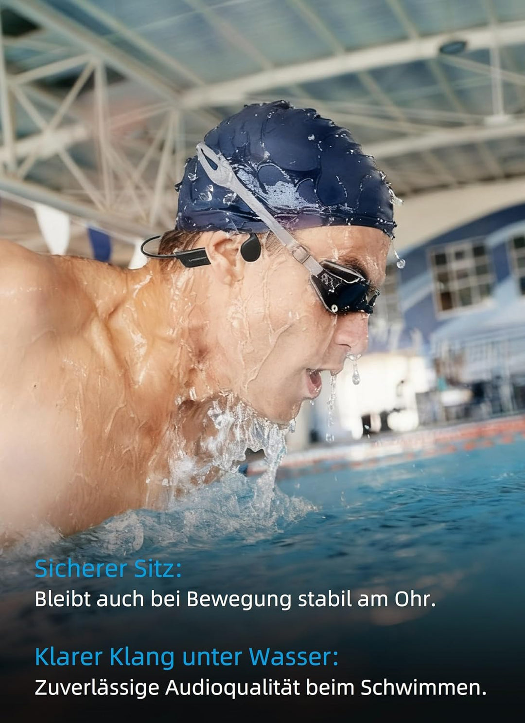 X17 Knochenleitungskopfhörer, Offene Ohrhörer mit Bluetooth 6.0, IPX8 Wasserdicht, 10 Stunden Akkula