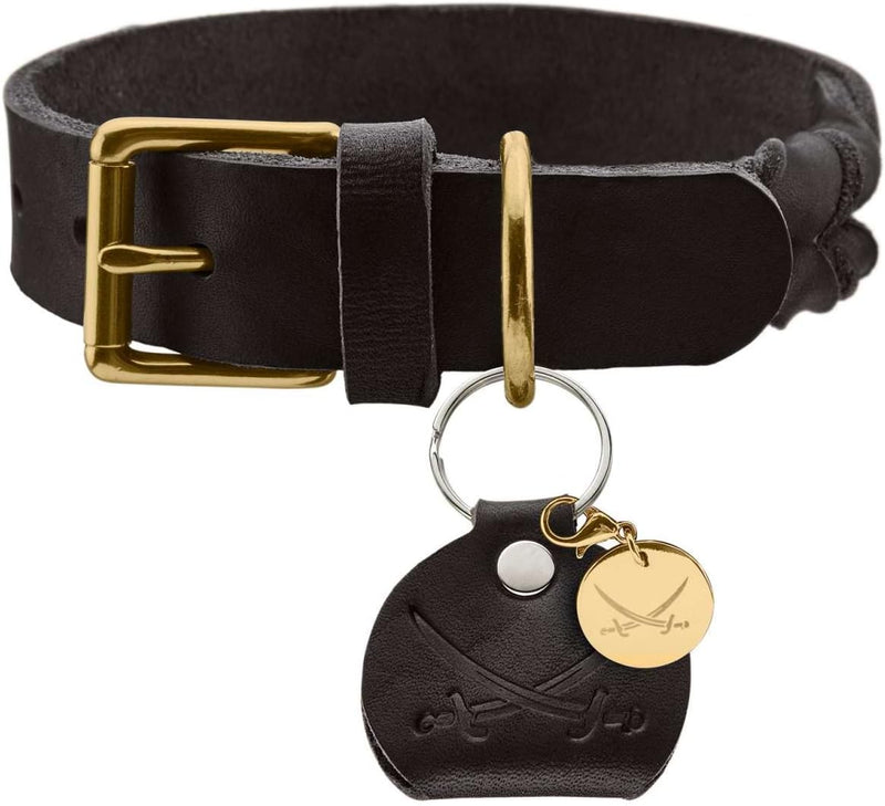 HUNTER SANSIBAR SOLID Hundehalsband, Leder, strapazierfähig, griffig, geflochten, 65 (L), schwarz 65