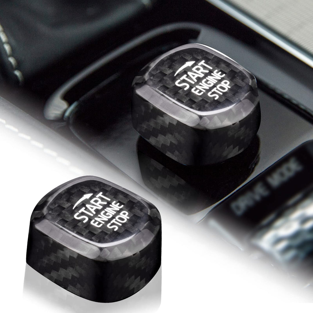 KUNGKIC Kohlefaser Auto-Motor-Start-Stopp-Schalter Carbon Fiber Engine Start Button accessories für