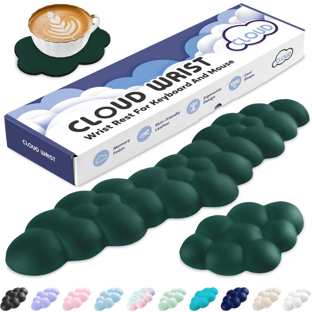 Sushret Handballenauflage Tastatur Wolke, Ergonomische Handauflage Mit PU Leder Memory Schaum, Cloud
