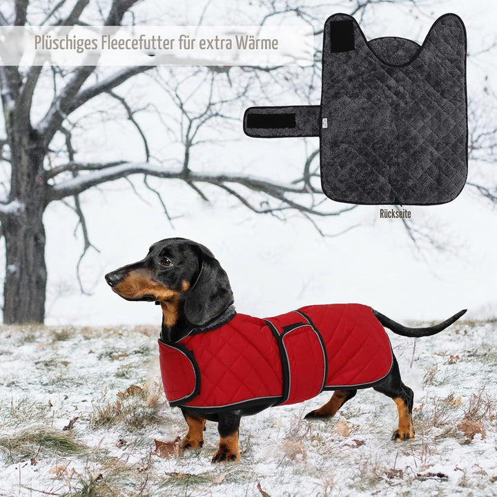 Geyecete - Warmer wintermantel für dackel Hunde,Hunde winterjacken mit plüschfutter,Outdoor jacken m