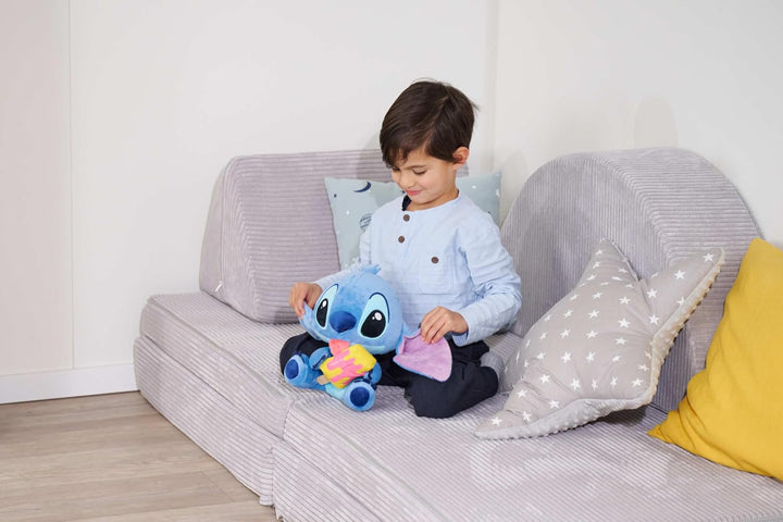 Simba Disney Stitch Kuscheltier mit EIS am Stiel – Plüschfigur zum Knuddeln, mit farbenfrohem EIS am