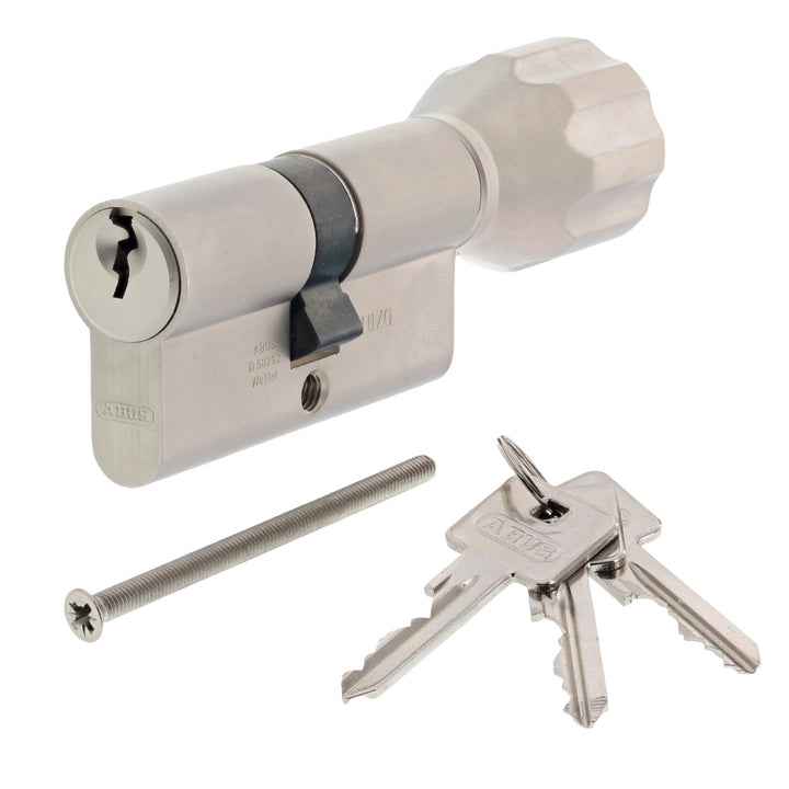 ToniTec Set aus einem Abus Türschloss Schliesszylinder A93K mit Knauf + ToniTec Schloss Pflegespray
