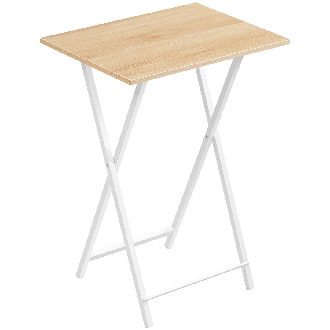 HOOBRO Beistelltisch, Klappbar Tablett Tisch, Sofatisch, TV Tray im Industriestil, Einfach Montierba