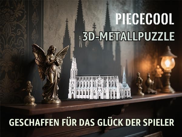 Piececool 3D Puzzle Architecture, 3D Puzzle Pierecool für 340 Edelstahl, Ganzes, 1:1 Wiederherstelle