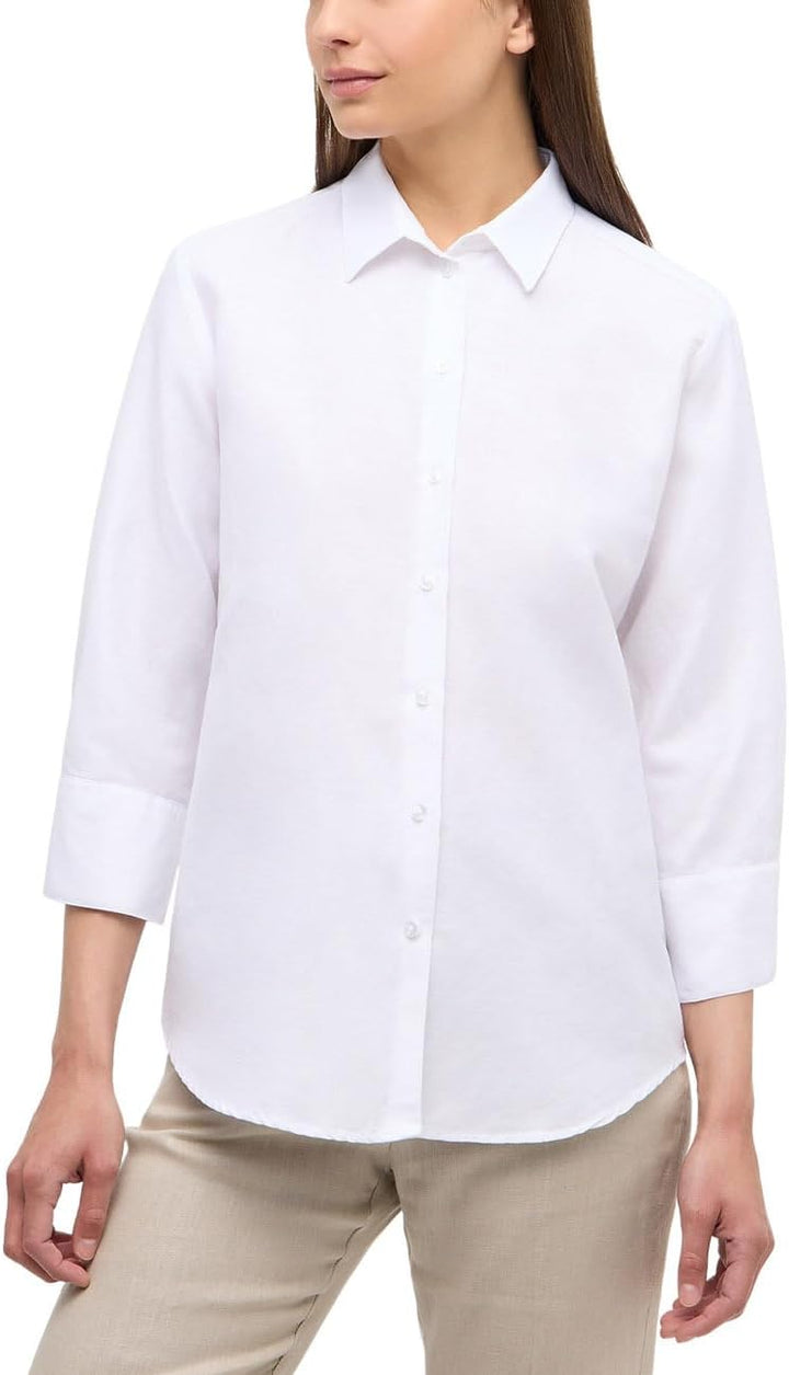 ETERNA Damen Linen Shirt Loose FIT 34 Weiss, 34 Weiss