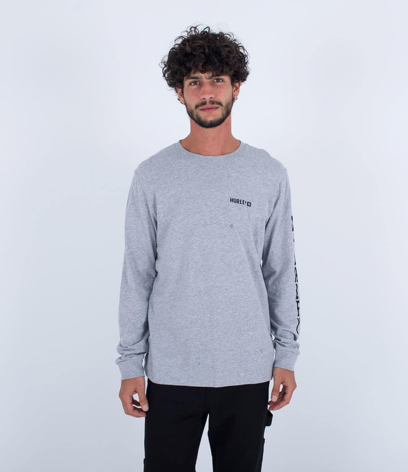 Hurley Herren Evd The Box Ls Tshirt S Dk Grau Htr, S Dk Grau Htr