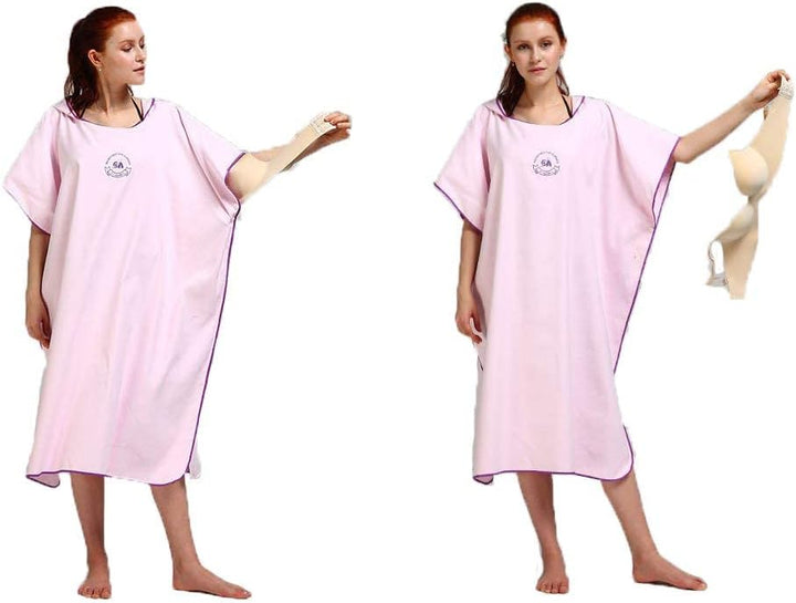 Hiturbo Mikrofaser Handtuch Poncho, Umziehhilfe Strand, Surf Poncho Herren und Damen Changing Robe,