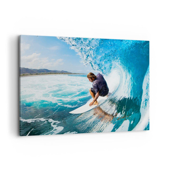 Bilder auf Leinwand 100x70cm Leinwandbild Surfen Surfer Ozean Welle Gross Wanddeko Bild Schlafzimmer