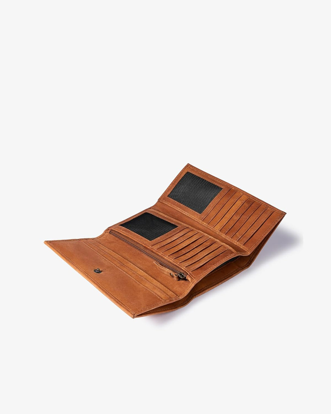 HOLZRICHTER BERLIN Geldbörse 4-3 (XL) Camel-Braun – geräumige Geldbörse, Portemonnaie aus Premiumled