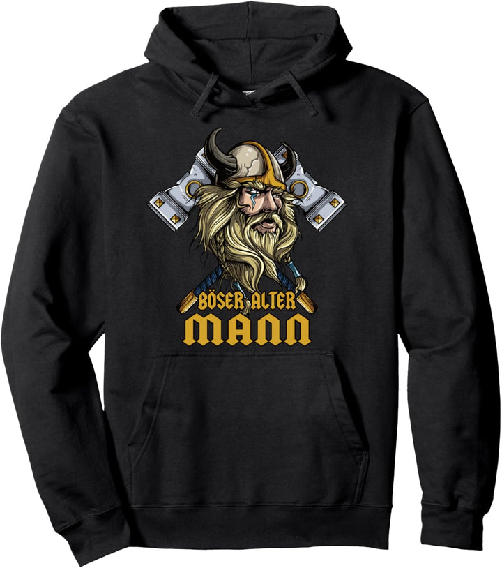 Wikinger mit Spruch I Wikinger I Herren Böser alter Mann Pullover Hoodie