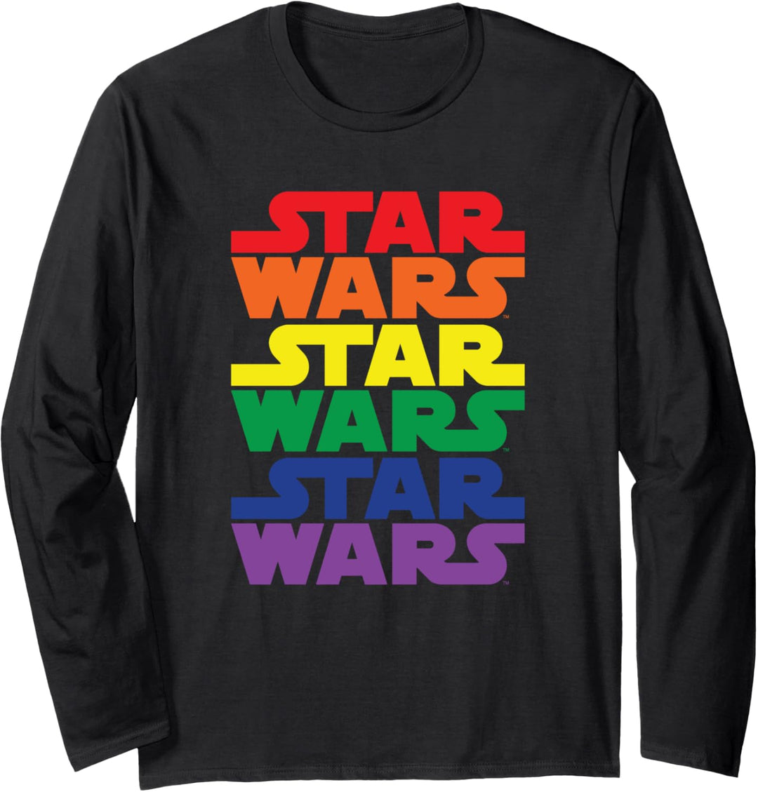Star Wars Logo Rainbow Repeat Langarmshirt