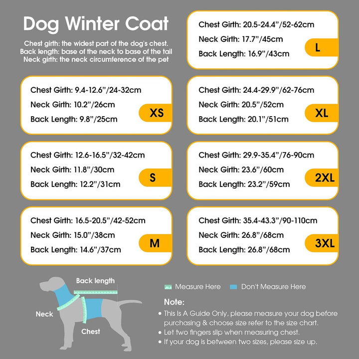 ASENKU Hundemantel Winter L für Grosse Hunde, Wasserdicht & Winddicht, Fleece Reflektierende Warme H
