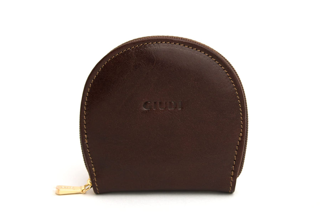 GIUDI Unisex Geldbörse aus echtem Rindsleder, Made in Italy Braun, Braun