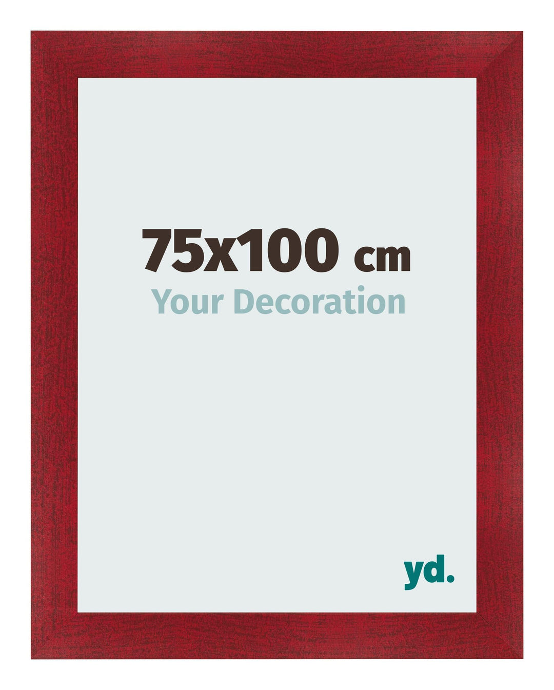 yd. Your Decoration - Bilderrahmen 75x100 cm - Weinrot Gewischt - Bilderrahmen aus MDF mit Acrylglas
