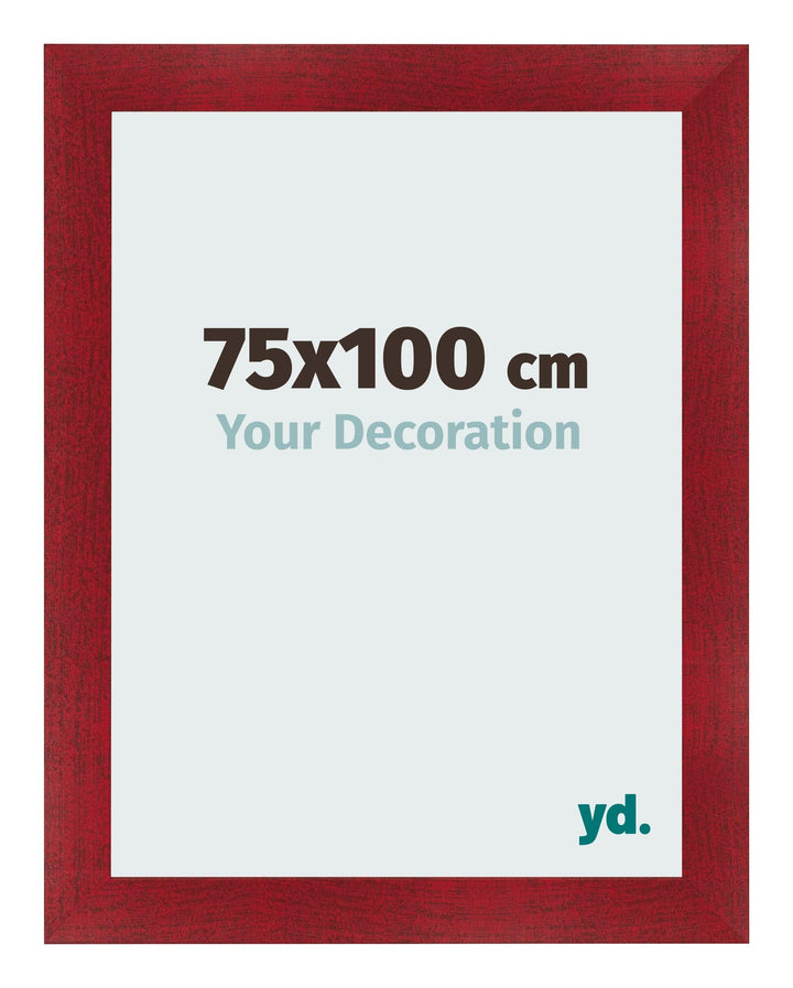 yd. Your Decoration - Bilderrahmen 75x100 cm - Weinrot Gewischt - Bilderrahmen aus MDF mit Acrylglas