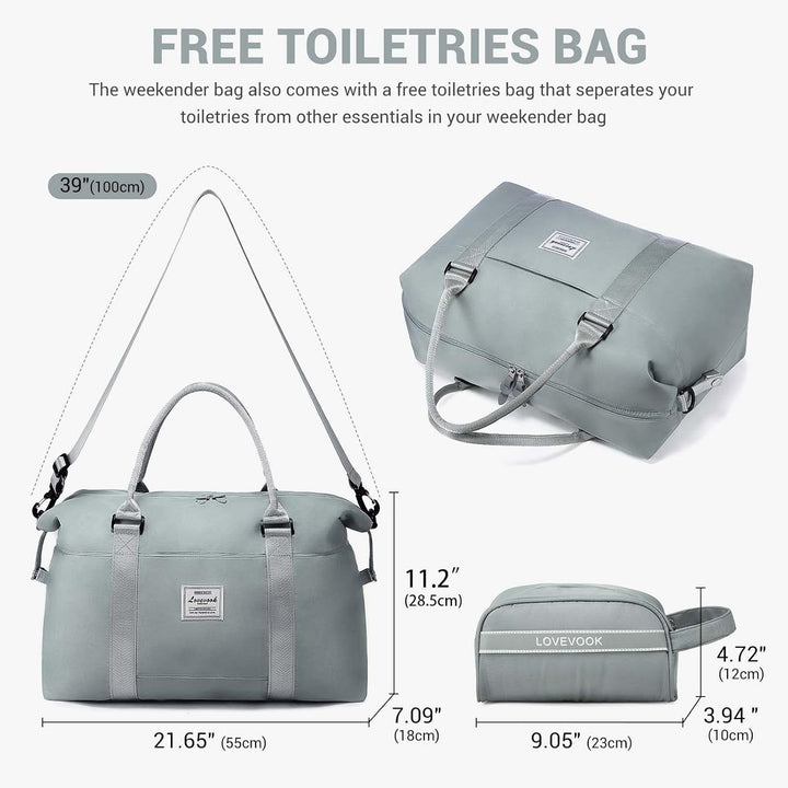 LOVEVOOK Reisetasche Damen 30L Sporttasche Handgepäck Tasche Weekender Bag Schwimmtasche Wasserdicht