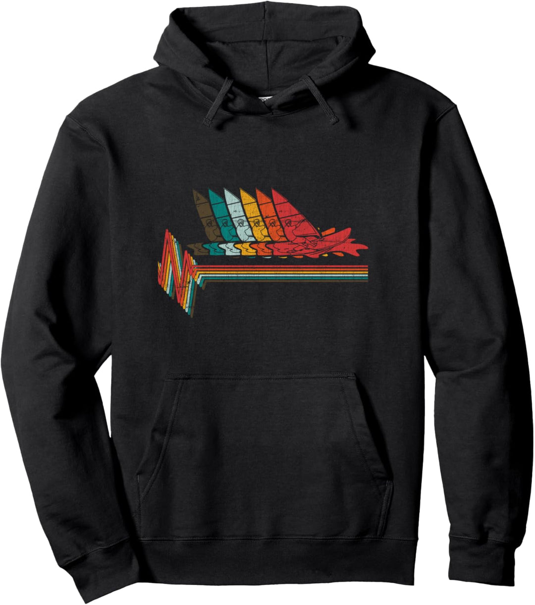 Vintage Wind Surfer Windn Windboarding Retro Windsurf Pullover Hoodie