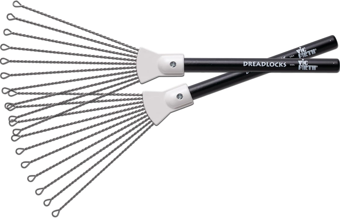 Vic Firth World Classic Series Brush - Dreadlocks - Hickory Handles Dreadlocks Single, Dreadlocks Si
