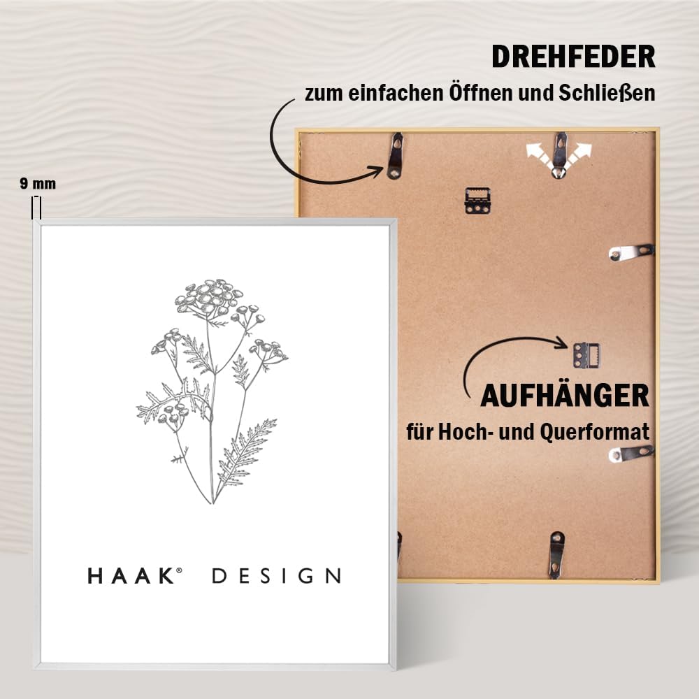 HaakDesign schmaler Bilderrahmen Alena Aluminium Alubilderrahmen 80 x 120 cm Aluminium natur Fotorah