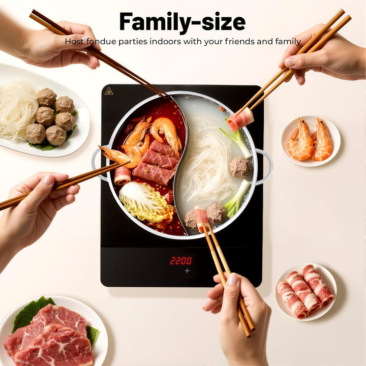 34cm Electric Hot Pot, Elektrisch Hotpot Topf Elektrogrill, Mandarin Duck Herd Edelstahl Dual-Hot Sh