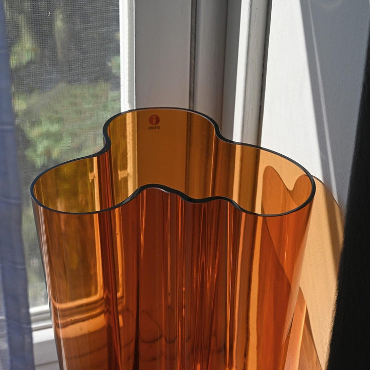 Iittala Aalto Vase Glas Kupferfarben, Masse: 17cm x 17cm x 25cm, 1007881 25cm Kupfer, 25cm Kupfer
