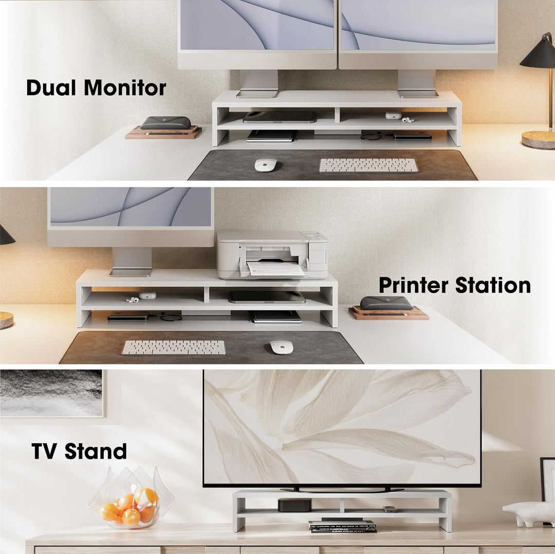 Fenge Dual Monitorständer Riser 2 Etagen Bildschirmständer für Computer PC Laptop Drucker TV, Schrei