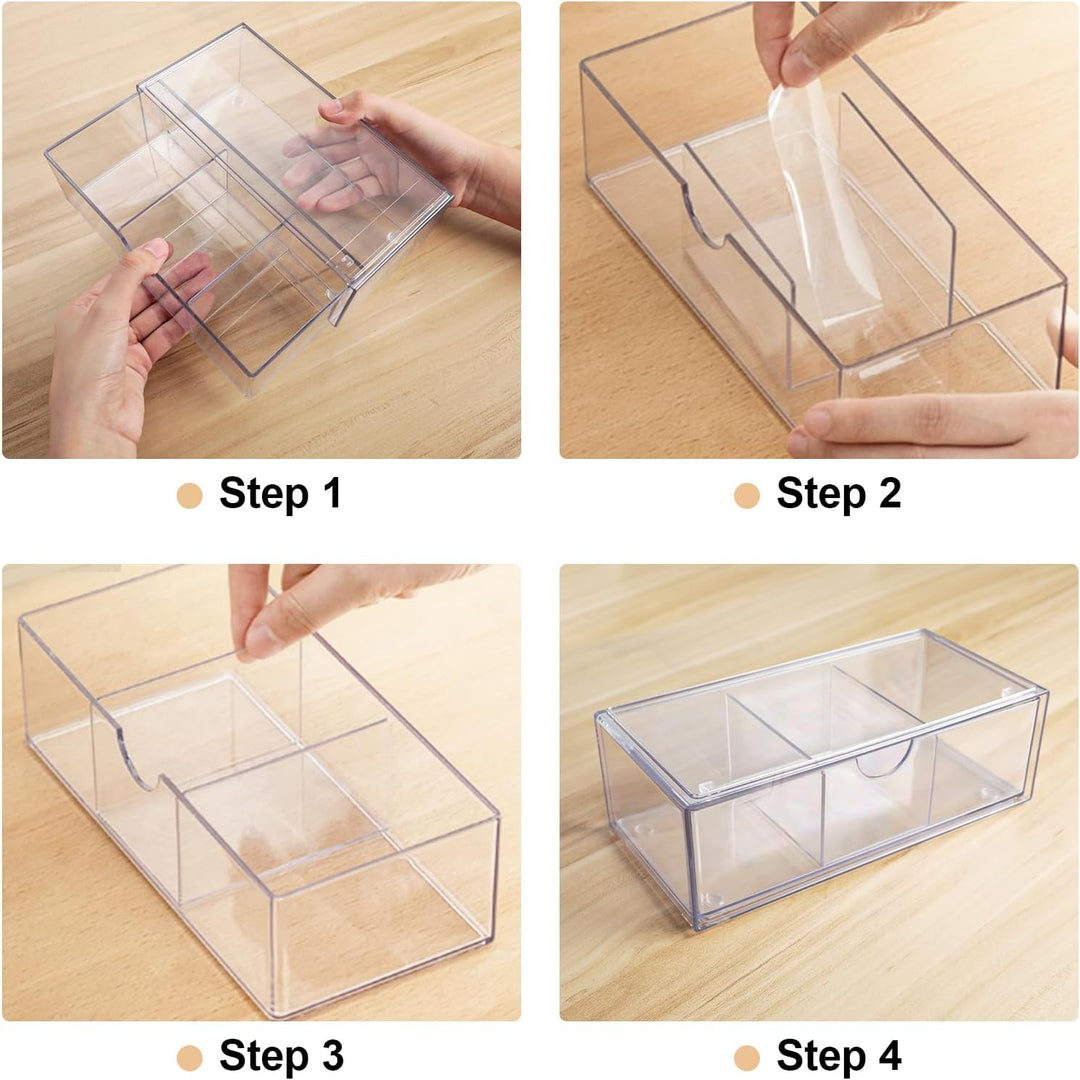 Kosmetik Organizer 2 Set, Make Up Schminkaufbewahrung mit Schubladen Transparent, für Eyeliners Lipp