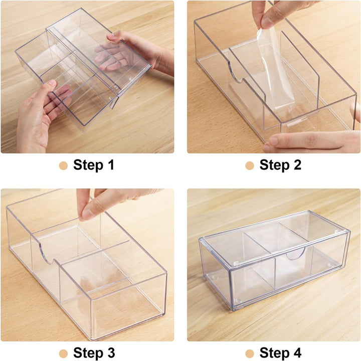 Kosmetik Organizer 2 Set, Make Up Schminkaufbewahrung mit Schubladen Transparent, für Eyeliners Lipp