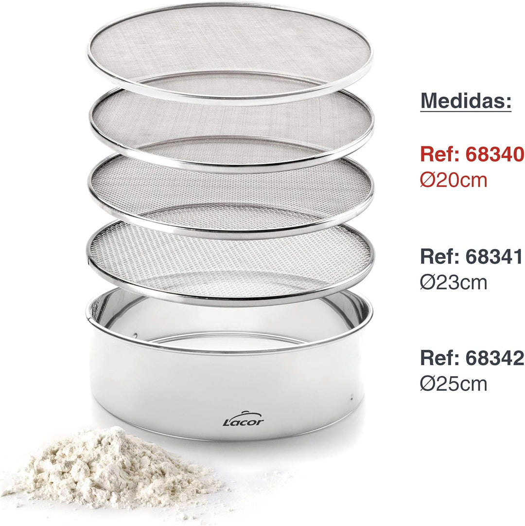 LACOR 4 AUSTAUSCHBARE MASCHE-SIEB. 20 cm, Edelstahl,