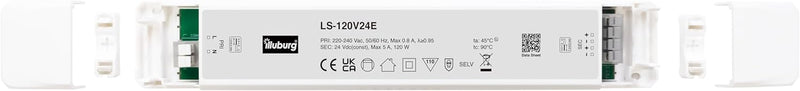 illuburg LED Trafo 24V 120W Flackerfrei für LED Strip Lampe LED Netzteil Treiber Transformator Drive