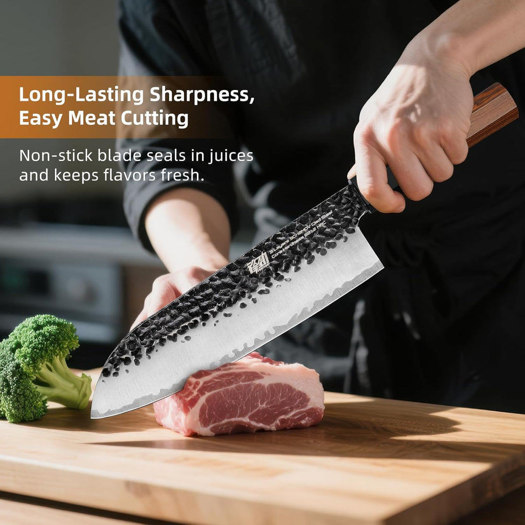 FINDKING Dynasty Serie Japanisches Santoku-Messer, Professionelles Küchenmesser, Klinge aus 9Cr18MoV
