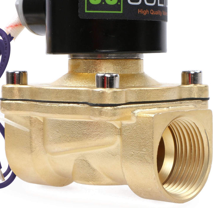 U.S. Solid 1" G 12 V DC Messing Magnetventil Direktgesteuert für Wasser Luft Gas Öl NC Brass Solenoi