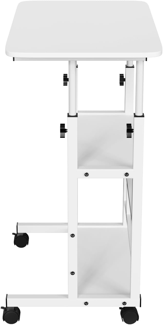 Laptop-Bett, höhenverstellbar, Tisch für Bett/Sofa/Boden, Gamer-Schreibtisch, 60 x 40 x 90 cm, Weiss