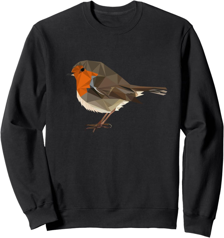 Rotkehlchen im Polygonstil - heimischer Vogel Sweatshirt
